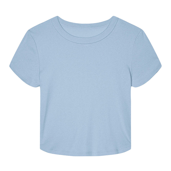 Baby tee de mujer de microcanalé