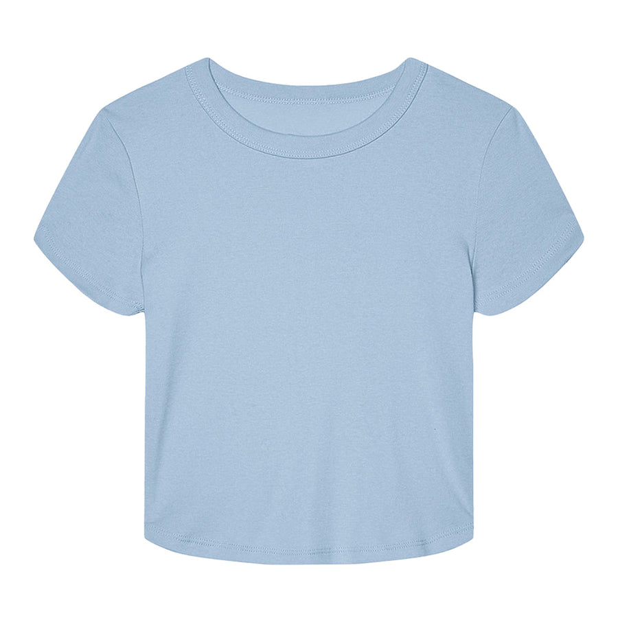 Baby tee de mujer de microcanalé