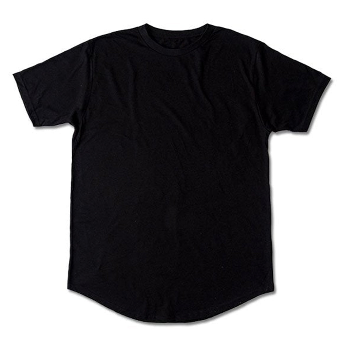 Soft Curved Hem Tee — Black — view 1